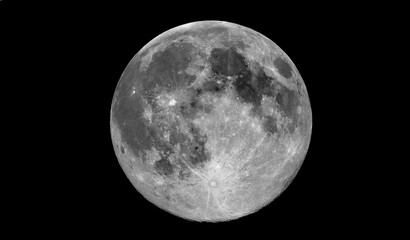 Wall Mural - Beautiful moon in one of its phases on a black background