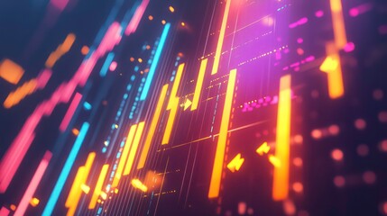 Leinwandbilder - Abstract data visualization, digital trends, modern design