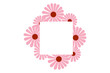 © Monika Jurczyk - Bold, colorful daisy frame PNG vector illustration. Pink floral border with burgundy centers and blank square. Great for beauty designs, invitations, cards, celebrations, banner, and social media