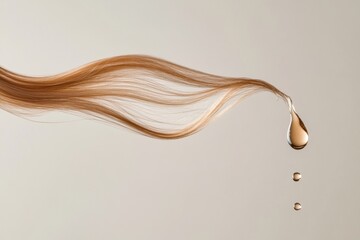 Poster - Liquid damage impacting a fragile strand of hair, showcasing the effects of moisture on hair health and structure. Generative AI