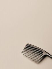 Fototapete - Sleek black comb resting on a neutral background perfect for hair styling and grooming tasks. Generative AI