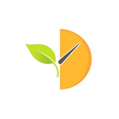 Wall Mural - Time and Nature logo, ecological clock, sustainable future, business