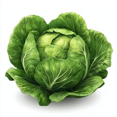 Wall Mural - Cabbage isolated on white