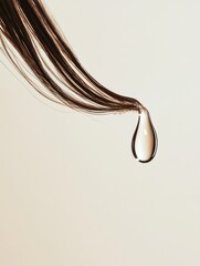Aufkleber - Drop of liquid causing noticeable damage to a hair strand highlighting hair care concerns and product effectiveness. Generative AI