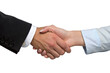 © Natallia - Man and woman handshake isolated on the transparent background. Business partners. Collaboration concept