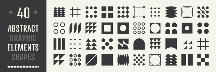 Wall Mural - set of geometric shapes. memphis design, retro elements for web, vintage, advertisement, commercial 
