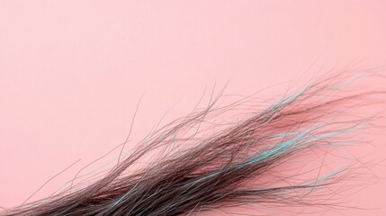 Aufkleber - Frayed hair tips with split ends on a soft pink background suitable for beauty and hair care discussions. Generative AI