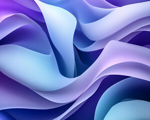 Leinwandbilder - Abstract fluid waves in soft purple and blue tones, showcasing smooth curves and gradients that symbolize creativity, motion, and artistic expression.
