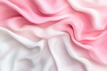 Leinwandbilder - Soft pink and white fabric draping gracefully to create a delicate texture and visual appeal for design projects. Generative AI
