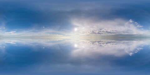 Wall Mural - Serene Abstract 360 Panorama Cloudscape with Sunlight and Atmospheric Details