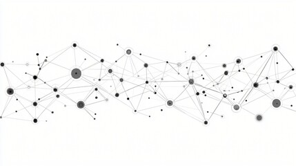 Network connection, digital nodes, white background, technology concept