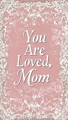 Wall Mural - Vintage-Inspired Mother's Day Card with Ornate Lace and Elegant Script