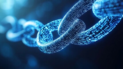 abstract digital chain link background technology data network secure system concept futuristic blue