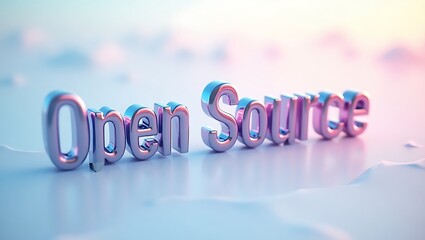 Creative typography showcasing the words Open Source against a soft background