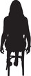 © curto - vector; silhouette of a rear view of a girl sitting on chair