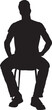 © curto - vector; silhouette; front man sitting on chair looking at camera
