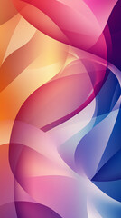 Fototapete - Abstract colorful digital background featuring smooth, flowing curves in shades of pink, orange, and blue, symbolizing fluid motion, creativity, and vibrant design.