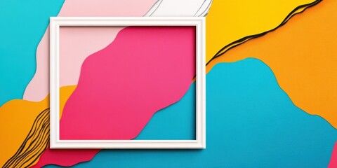 Wall Mural - a colorful abstract background featuring a white frame that enhances its aesthetic appeal