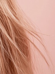 Aufkleber - Close up view of frayed hair tips highlighting split ends with soft neutral background and ample space for additional text. Generative AI