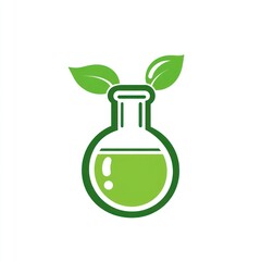 Wall Mural - Green science Eco-friendly lab flask