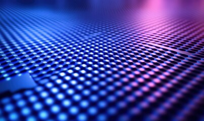 Wall Mural - abstract futuristic design of a digital grid glowing in vibrant blue tones, clean high-tech atmosphe