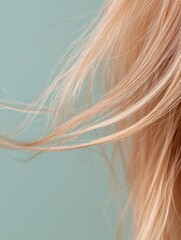 Aufkleber - Frayed hair tips with split ends revealing the need for hair care and maintenance in a soothing background setting. Generative AI
