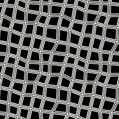 Wall Mural - vector seamless pattern. distorted abstract texture. square monochrome background. contemporary digi