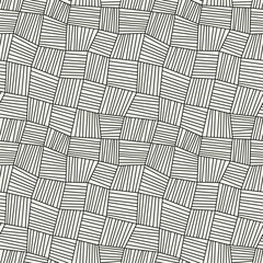Wall Mural - vector seamless pattern. distorted abstract texture. square monochrome background. contemporary digi