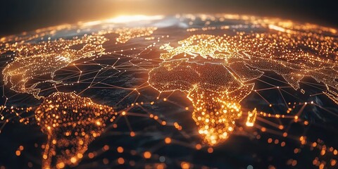 Poster - A WAN symbol bridging continents, highlighting the global reach of wide area network