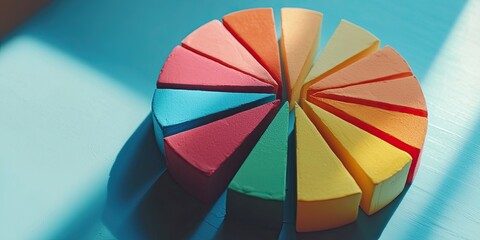 Aufkleber - Pie chart illustrating business expense distribution, featuring clean slices and vivid colors in a finance infographic.