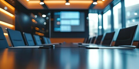 Aufkleber - High-tech conference room with interactive screens, modern furniture, and a minimalist aesthetic for executive gatherings.