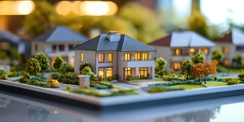 Fototapete - Investor discussing real estate investment strategies with charts and property visuals, presented in a clear and professional layout.