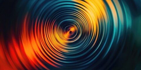 Canvas Print - a close-up of concentric circles and straight lines, forming a dynamic geometric pattern with contra
