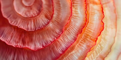 Fototapete - A detailed view of a radial gradient shifting from rich red to soft coral, where the smooth circular gradient adds warmth and focus.