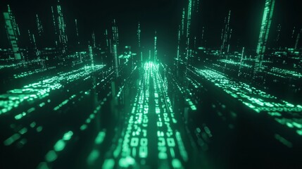 Digital Matrix Rain Background