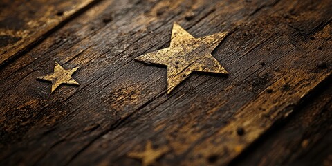 Poster - an antique wooden surface displaying rich grain and worn edges, perfect for classic, vintage backgrounds.