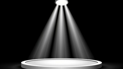 Wall Mural - a simple stage scene with a bright spotlight shines down, creating a dramatic effect and inviting li
