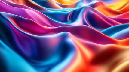 Wall Mural - A colorful piece of fabric with a wave pattern