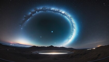 Wall Mural - Immersive 360-Degree Nebula and Starry Sky Projection Background