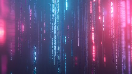 Abstract coding concept with glowing lines and symbols, symbolizing innovation and digital transformation.
