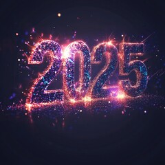 Wall Mural - Glittery 2025 New Year Celebration