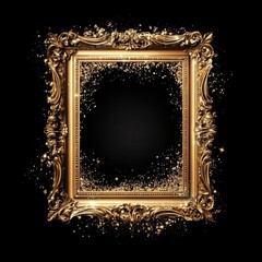 Wall Mural - Gold Ornate Frame with Sparkles