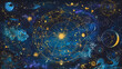 © Thiago - Zodiac signs arranged in a horoscope circle with astrology elements , astrology, horoscope, zodiac, signs, circle, celestial. Celestial Cartographers. Illustration