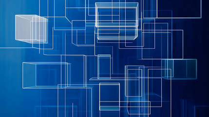 Abstract blue network; digital data flow
