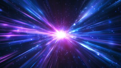 Wall Mural - purple blue light speed cosmic burst, stars, nebula, motion, background, vfx