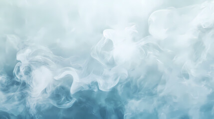 Wall Mural - A serene wallpaper with soft grey fading into sky blue with white smoke details.a close up of smoke with smoke in the background. Silken Mist Spirits. Illustration