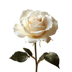 elegant creamy white rose dark background art soft bloom isolated on transparent background