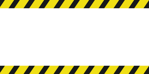 Danger frame tapes. Warning tape. Black and yellow line striped design.