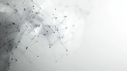 Abstract Network Connection Lines Points Digital Art Modern Technology Background Grey White Elegant Design Futuristic Illustration Graphic Resource  