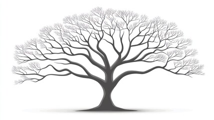 bare tree winter silhouette, nature background, design element